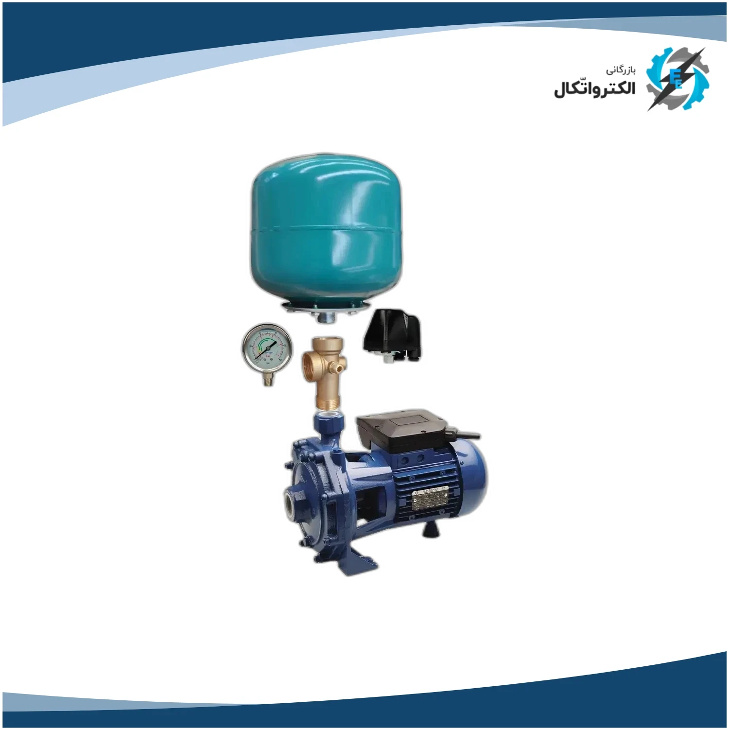 پکیج پمپ 1.5 اسب دو پروانه تکفاز الکتروژن CB160 با منبع انبساط 24 لیتری