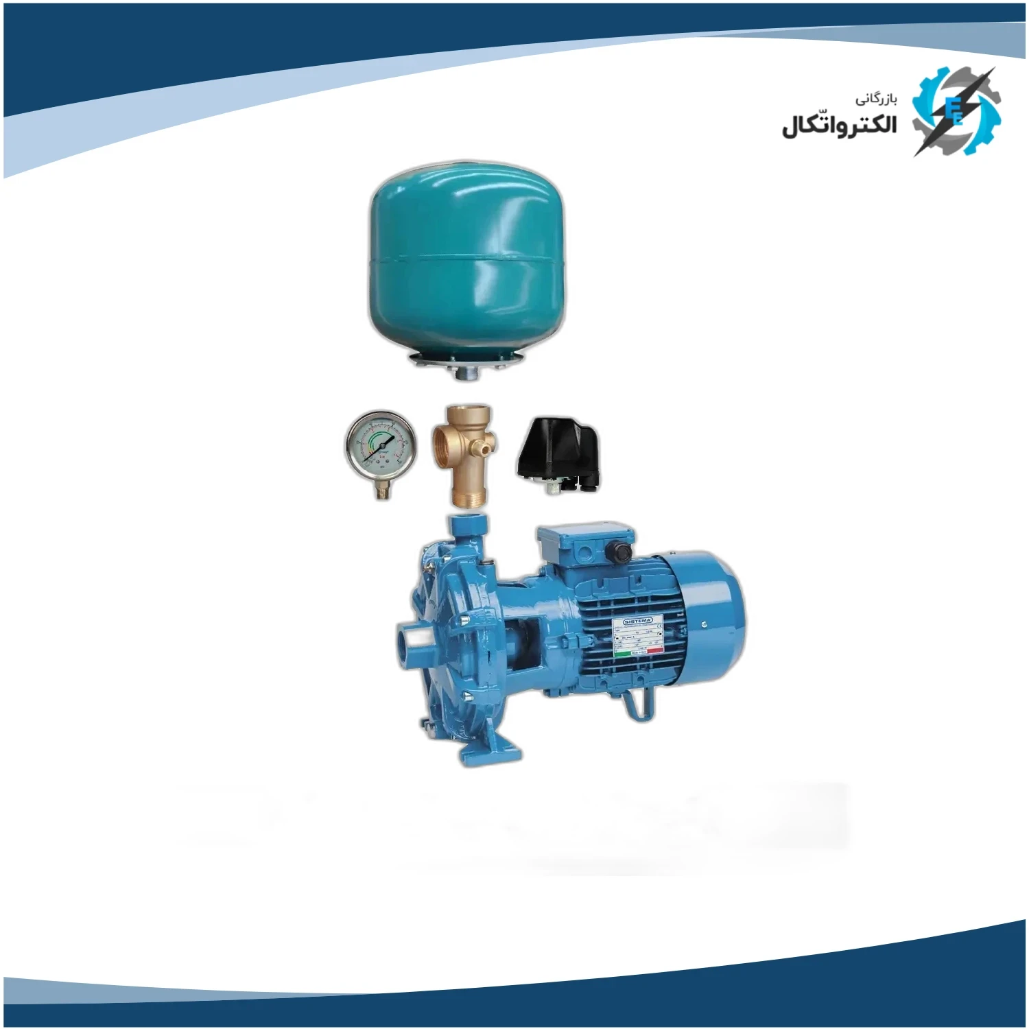 پکیج پمپ دو پروانه 1.5 اسب سیستما BTC 25_160C با منبع انبساط 24 لیتری
