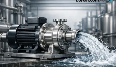 پمپ آب در حال کار کردن