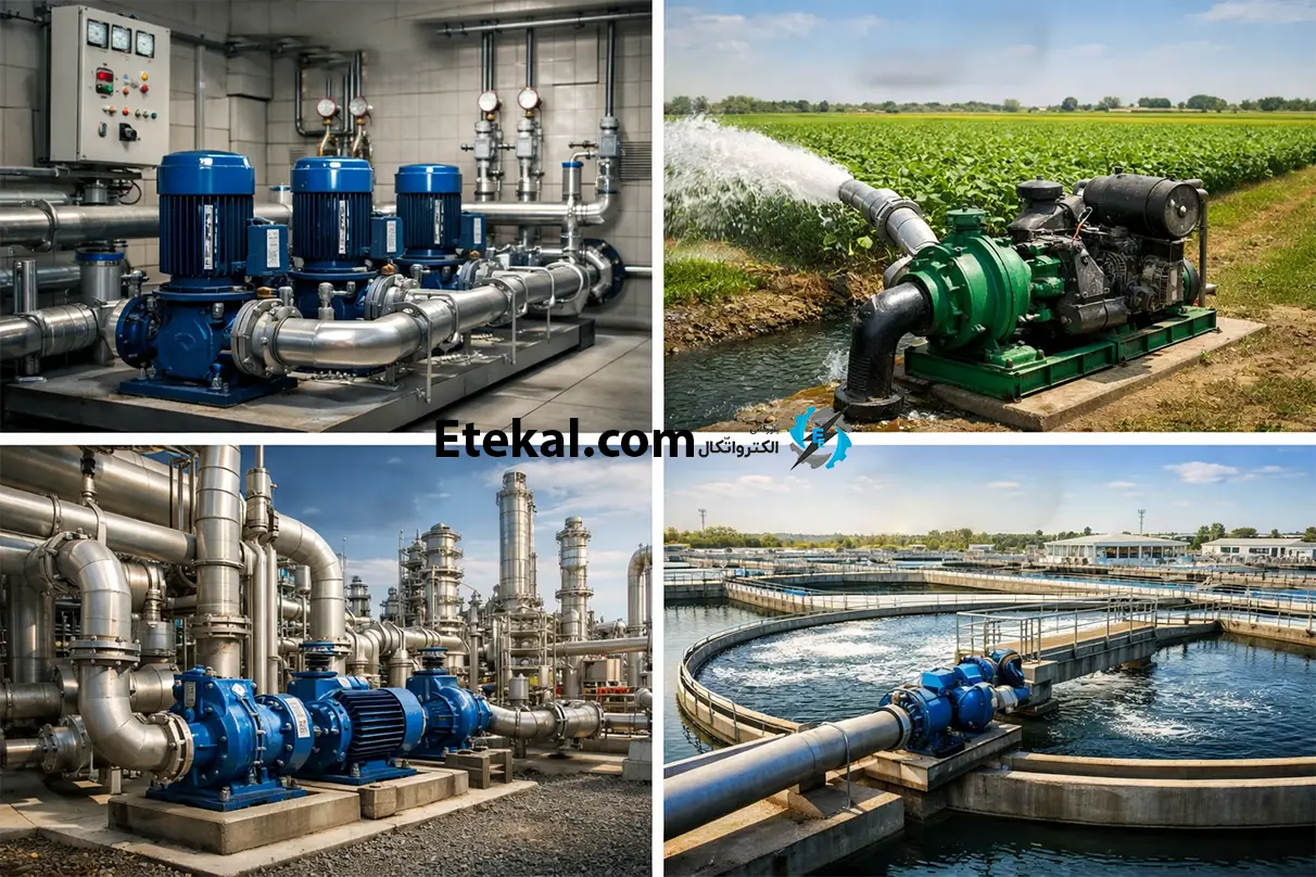 انواع کاربرد پمپ آب